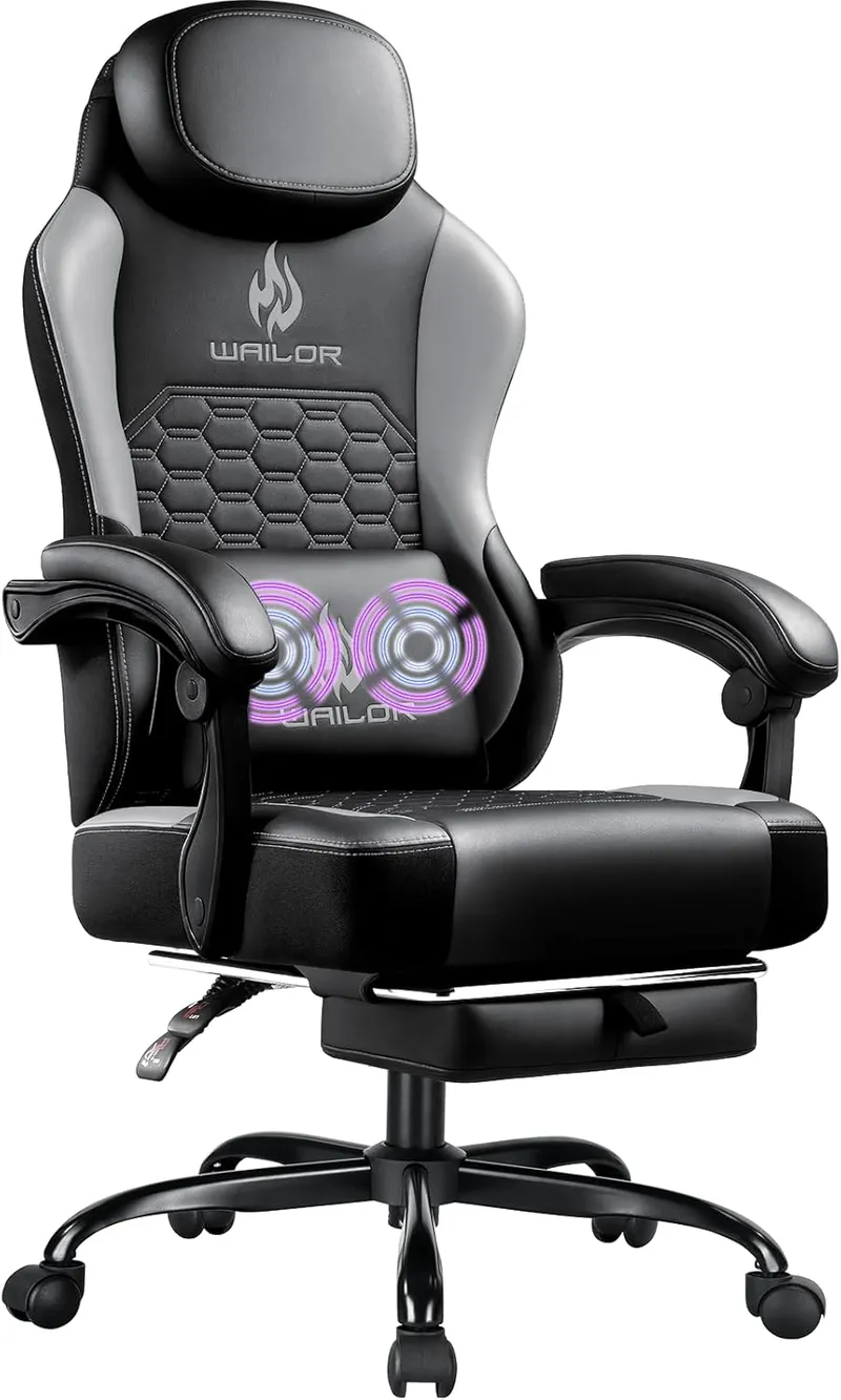 WAILOR Gaming Chair with Massage and Packet Spring Cushion